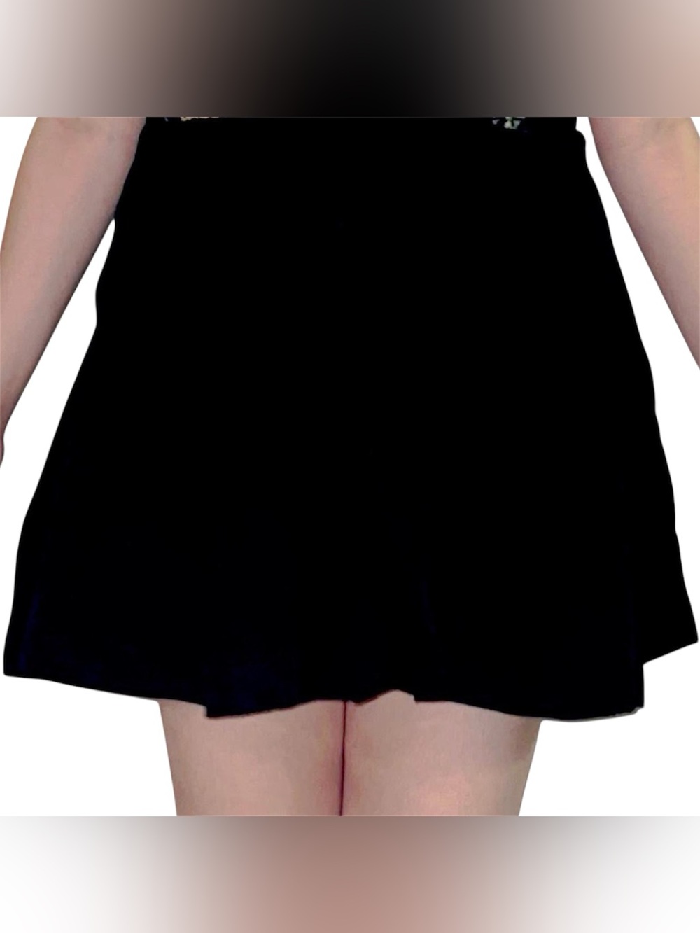 black pleated mini skort.